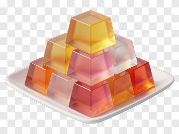 Pyramid Of Colorful Jelly Cubes PNG