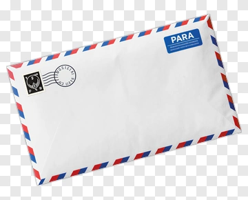 White Airmail Envelope With Red Blue Stripes PNG