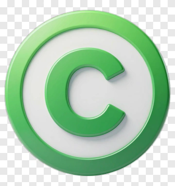 Green Copyright Symbol 3D Icon PNG