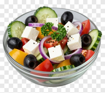 Fresh Greek Salad With Feta And Olives PNG