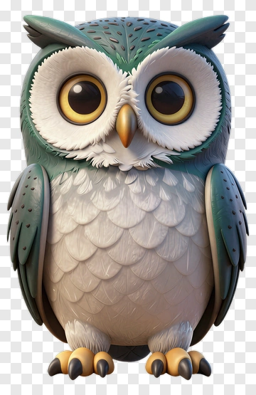 Cute 3D Owl PNG