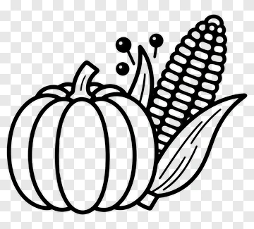 Pumpkin And Corn Illustration PNG