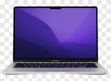 MacBook Laptop With Purple Screen PNG