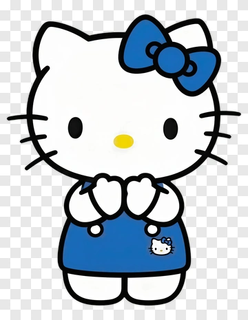 Hello Kitty In Blue Dress PNG