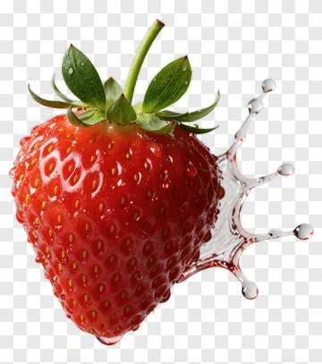 Fresh Strawberry With Water Splash PNG
