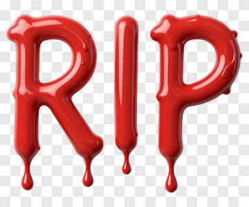 RIP Text In Red PNG