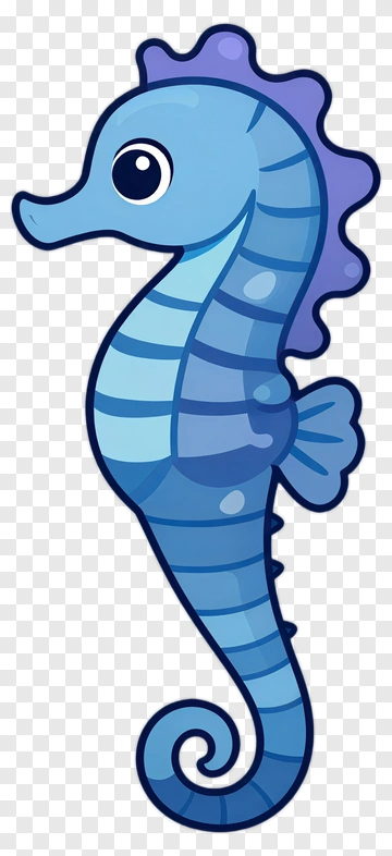 Blue Seahorse PNG