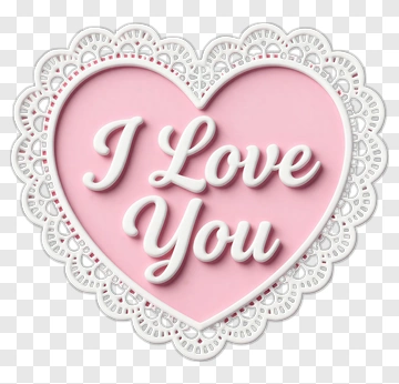 Pink Heart With I Love You Message PNG