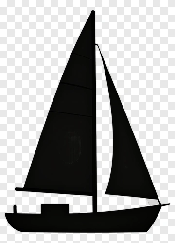 Black Sailboat Silhouette PNG