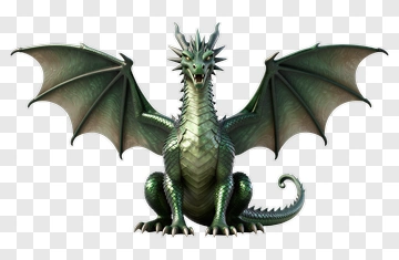 Green Dragon Statue PNG