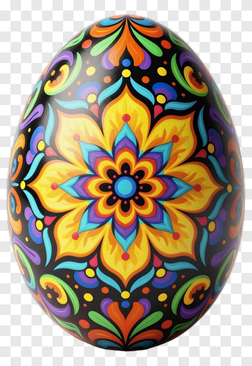 Colorful Mandala Decorative Egg PNG