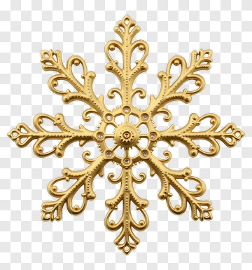 Golden Ornamental Snowflake PNG