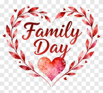 Family Day Heart Wreath Design PNG