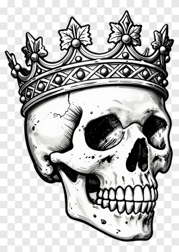 Skull Wearing Crown PNG