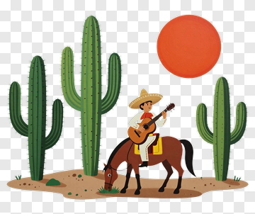 Cowboy On Horse With Guitar PNG