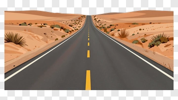 Desert Road Leading Into Horizon PNG