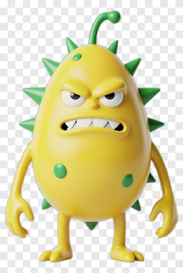 Angry Yellow Spiky Monster PNG