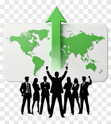 Business People Celebrating Global Growth PNG