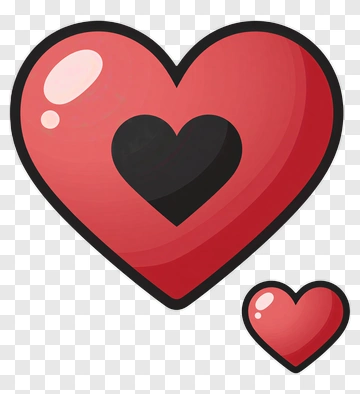 Red Heart With Black Center PNG