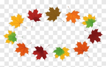 Autumn Leaves In A Circle PNG