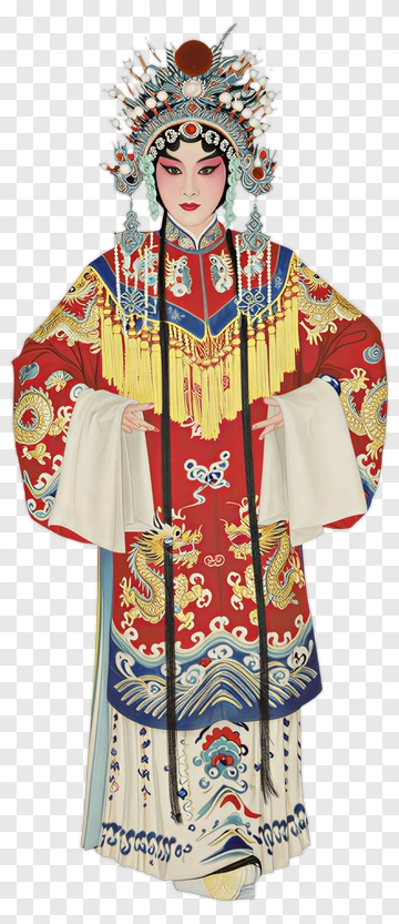 Peking Opera Performer In Traditional Costume PNG