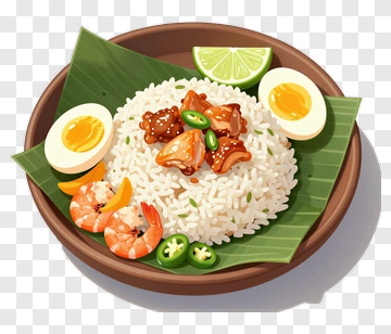 Asian Rice Dish With Shrimp And Chicken PNG