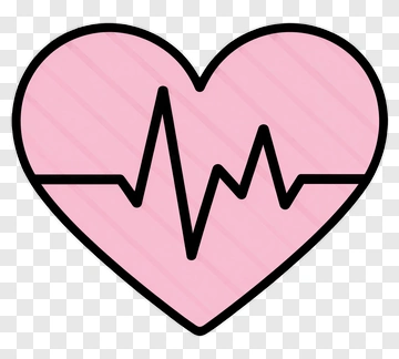 Heart With Electrocardiogram PNG