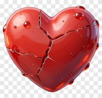 Cracked Heart With Droplets PNG