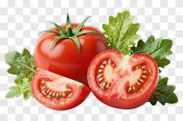 Fresh Tomato With Leaf PNG