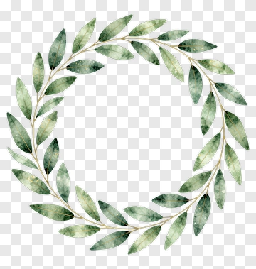 Leaf Wreath In Watercolor Style PNG