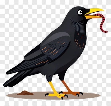 Crow Holding A Red And Black Snake PNG