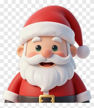 Cartoon Santa Claus With Red Hat And White Beard PNG