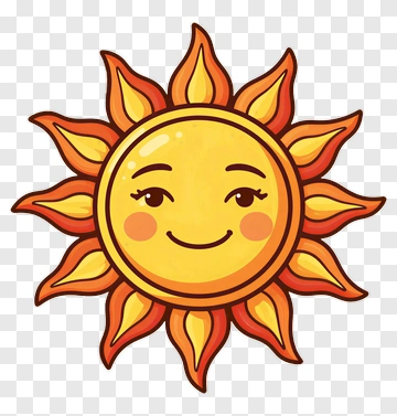 Smiling Sun With Cheeks And Eyes PNG