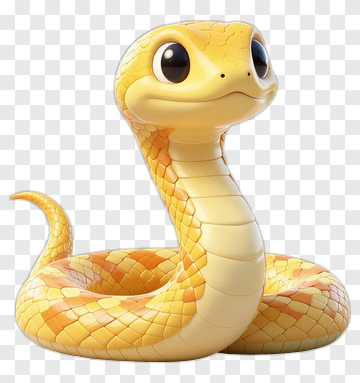 Yellow Cartoon Snake PNG