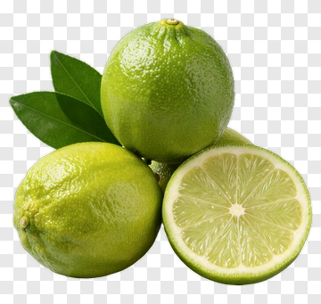 Fresh Lime Fruit With Leaf PNG