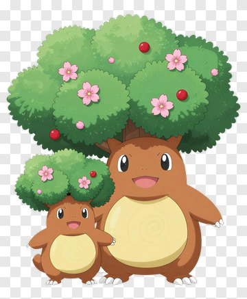 Treecko And Chikorita Pokemon PNG