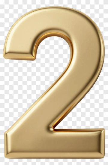 Golden Number Two PNG