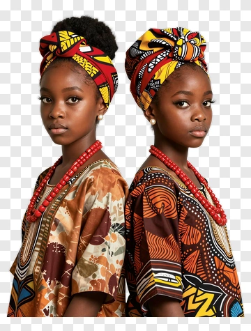 Two Girls In Traditional Attire PNG