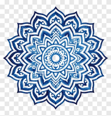 Blue Watercolor Mandala PNG