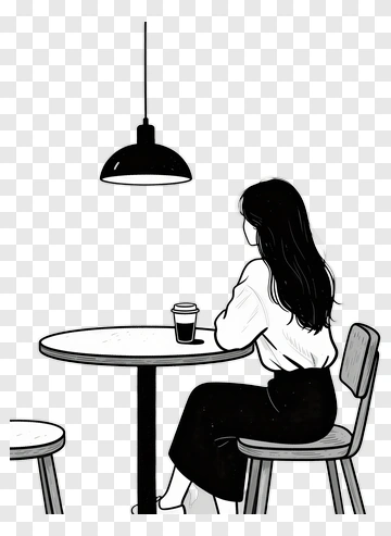 Woman Sitting At A Table PNG