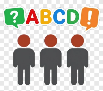 Question And Exclamation Marks With ABCD Letters PNG