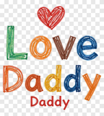 Love Daddy Handwritten Text With Heart PNG