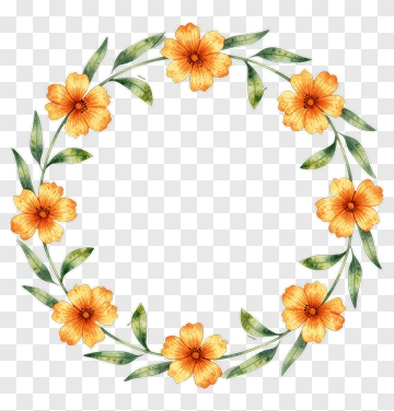 Orange Flower Wreath PNG