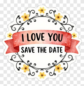 Save The Date Love Message PNG