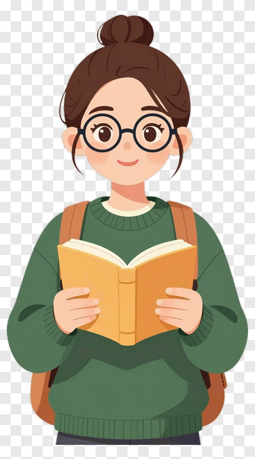 Girl Reading A Book PNG