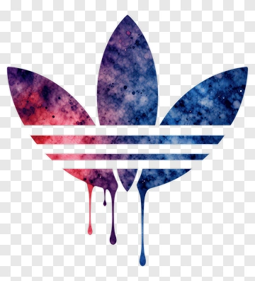 Adidas Logo With Galaxy And Paint Drip PNG