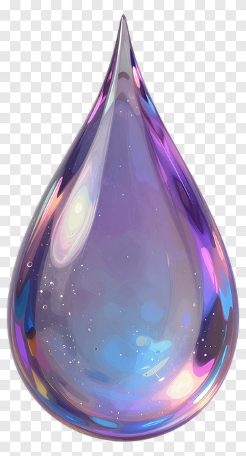 Iridescent Water Droplet PNG