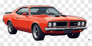 Orange Classic Muscle Car PNG