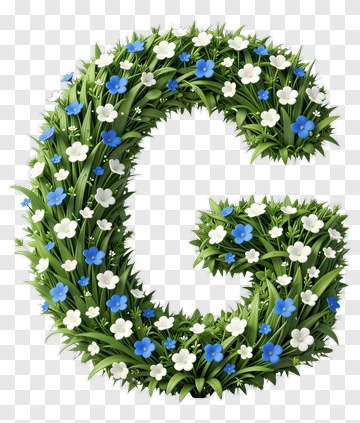 Letter G Decorated With Flowers And Greenery PNG