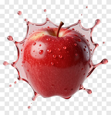 Red Apple With Water Splash PNG
